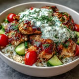 Mediterranean Greek chicken bowls bursting with fresh flavors and satisfying textures.