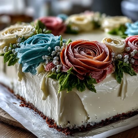 Vibrant Graduation Sheet Cake with buttercream roses and fondant diploma, celebrating achievement with sweet elegance.  