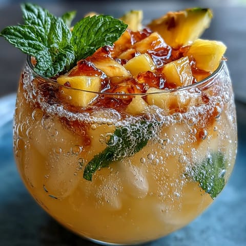 Grad Party Punch: Mango Pineapple Sparkling Lemonade, a colorful tropical drink.