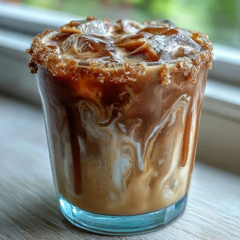 Homemade brown sugar oat milk shaken espresso, rich, frothy, dairy-free, and refreshing.