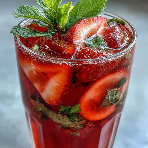 Sweet and tart hibiscus strawberry lemonade, a refreshing Juneteenth celebration favorite.