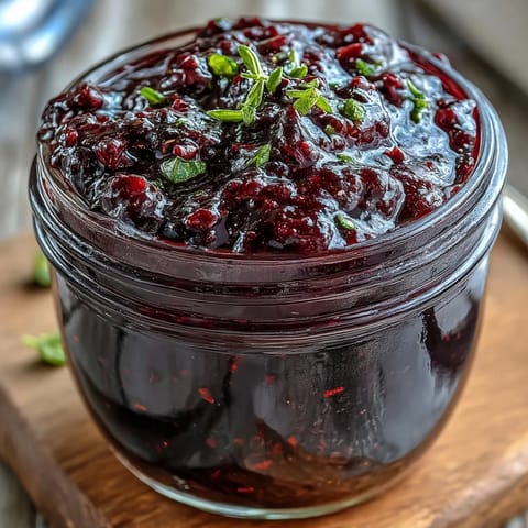 Glossy Blackberry Jalapeño BBQ Sauce glistening, begging to be slathered on ribs.