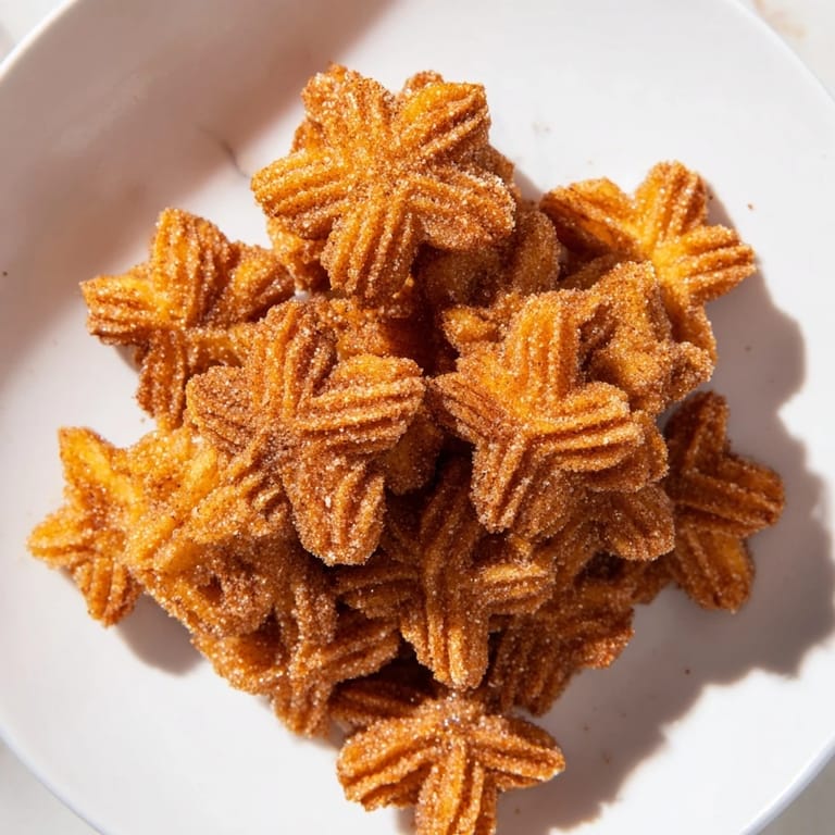 Tiny, sweet Churro Bites, displaying a golden hue, promising a satisfyingly crunchy texture and taste.
