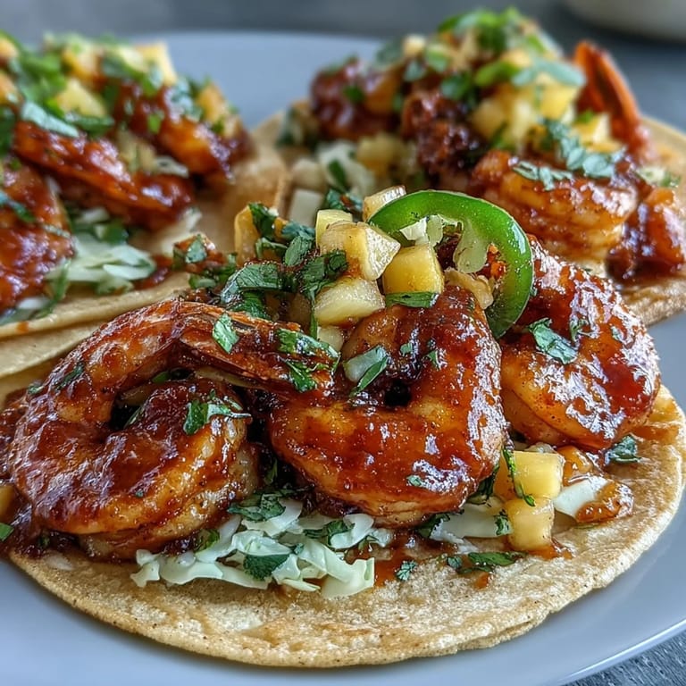 Warm tortillas cradle spicy shrimp and sweet mango salsa, topped with vibrant red cabbage and fresh lime. 