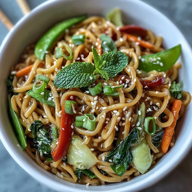 Healthy low-carb Shirataki Noodle Bowl served in a white ceramic bowl, perfect for a quick lunch.