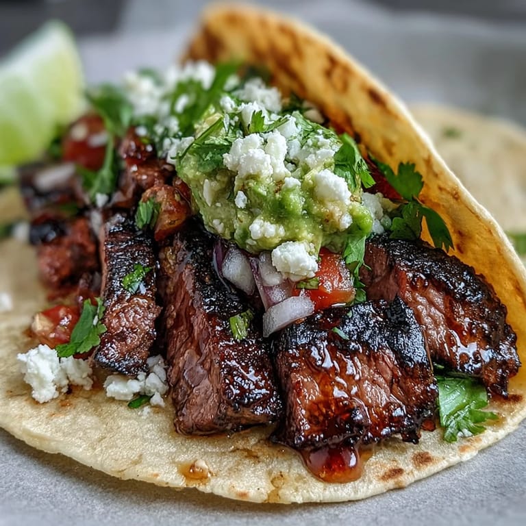 Festive taco bar experience with grilled Carne Asada and colorful, fresh toppings awaits.