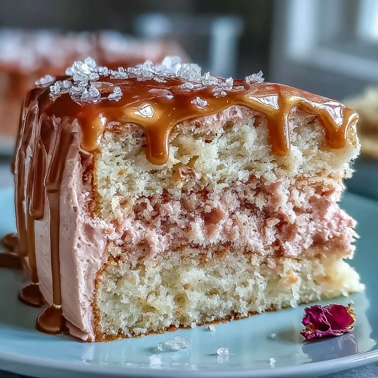 Decadent pink velvet cake, infused with rosé, adorned with edible gold artfully drizzled.